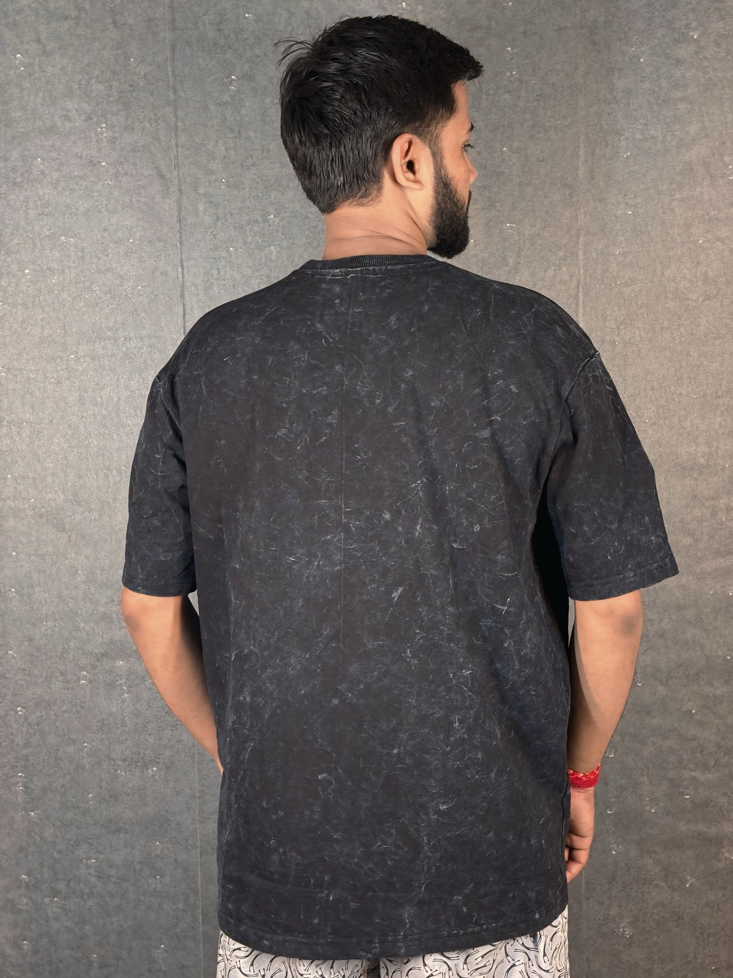 Trinix Acid Wash Oversized Tee  - Black
