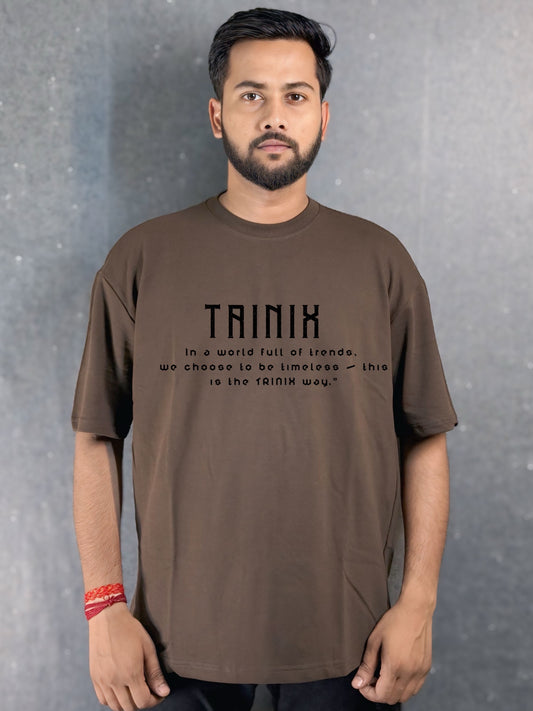 Oversized Gothic Eagle Tee – Brown